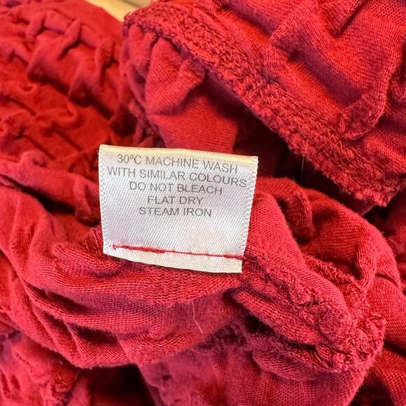 Komil Women’s Red Textured Open Front Long Line Cotton Cardigan Size L - Picture 7 of 7